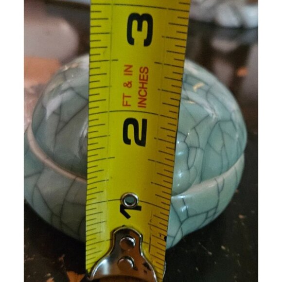 Vintage Trinket Box Japan Celedon Crackle Glaze 1978 Kaleidoscope Inc - Picture 6 of 9